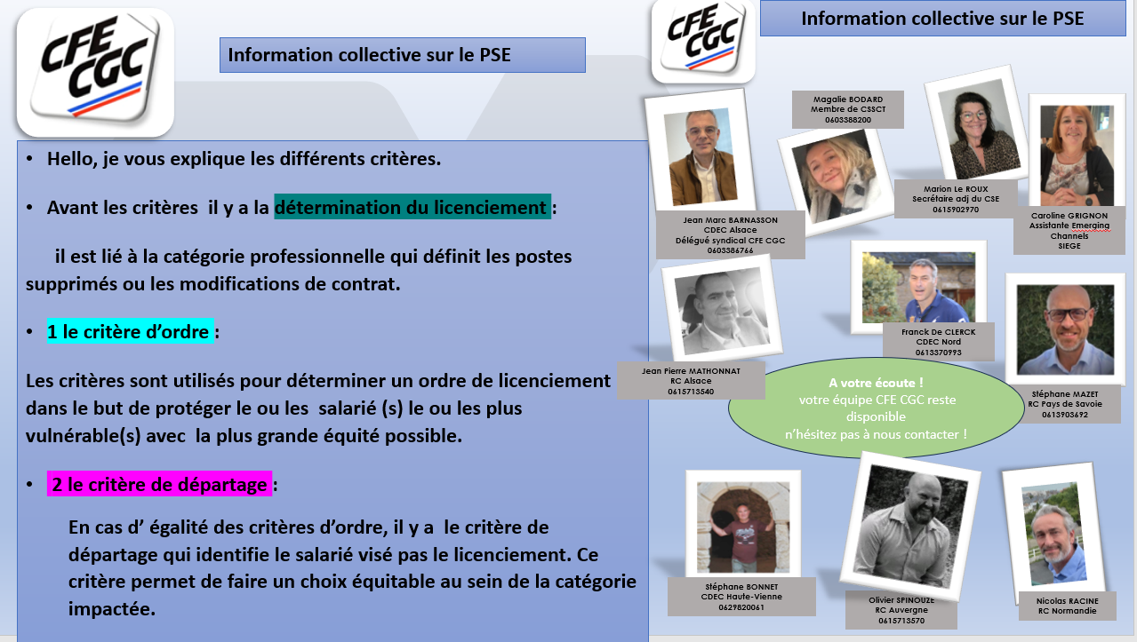 Les Critéres